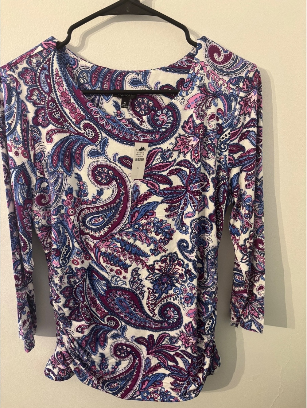 Talbots Medium Paisley Print Long Sleeve Top